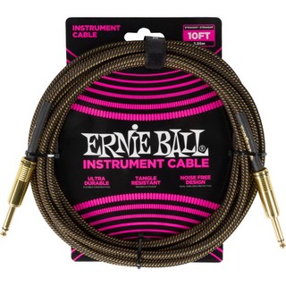 ERNIE BALL Braided Instrument Cable 10ft S/S (Pay Dirt) [#6428]