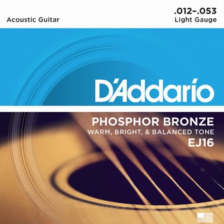 D'Addario EJ16 PHOSPHOR BRONZE Light (.012 - .053)