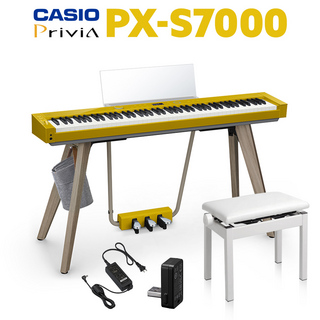 CasioPX-S7000 HM ハーモニアスマスタード 電子ピアノ 88鍵盤 高低自在椅子セット 【配送設置無料・代引不可】